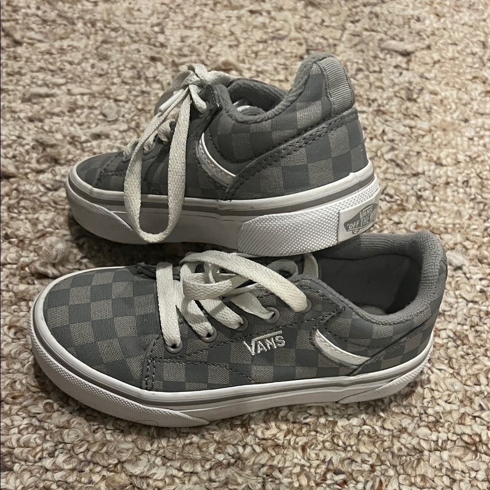 Vans Kids Gray Checkered Sneakers